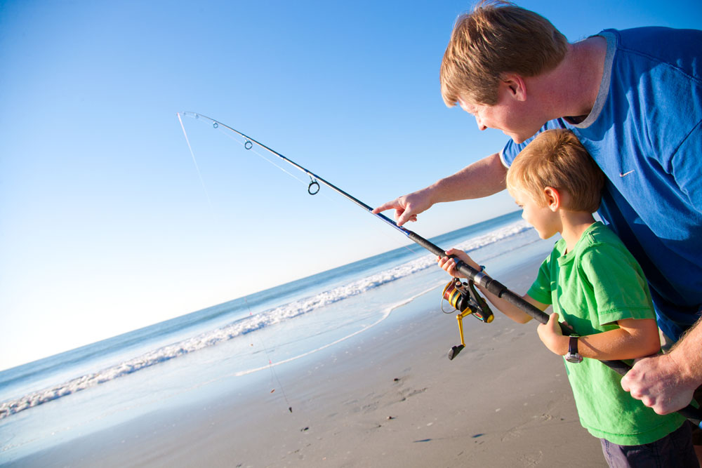 fishing on the beach in myrtle beach